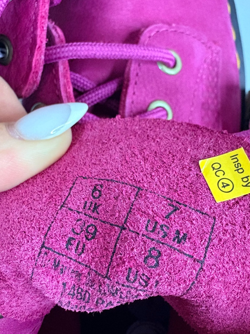 Dr. Martens Women's Hot Pink Lace-Up Leather Boots - Picture 8 of 14